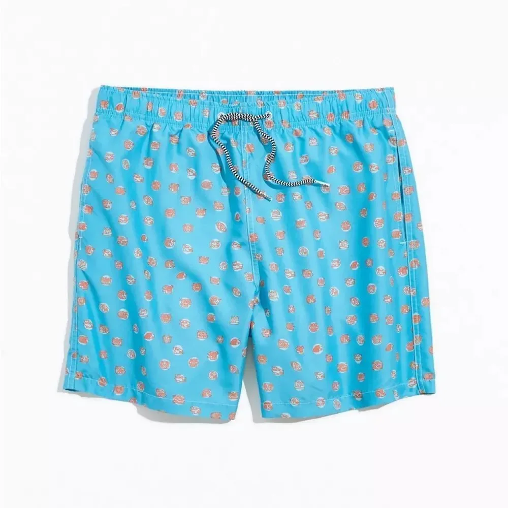 Boardies Polka Maya Mid Length Swim Short Size XL 5” Inseam Aqua Blue Orange